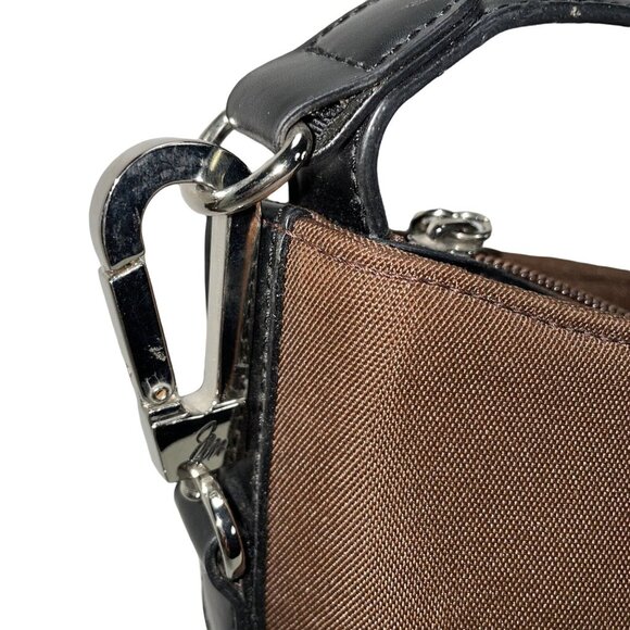 Joy Mangano Brown Bucket Purse Bag Shoulder Purse Triple Compartment u - Picture 3 of 7